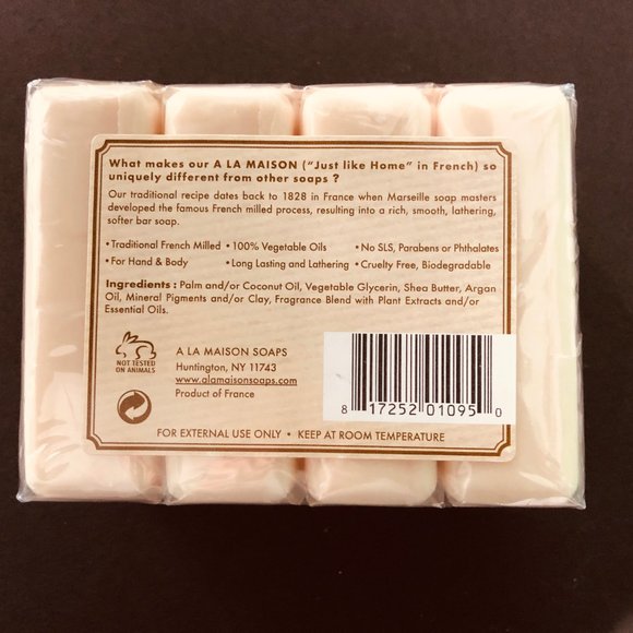 A LA MAISON 4 Bars Sweet Almond French Luxury Soap - Picture 2 of 3